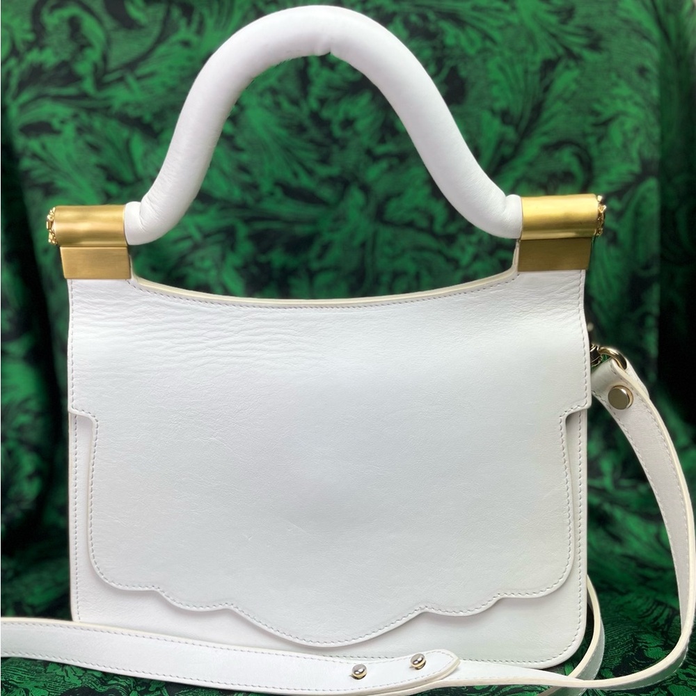 Made in Italy Thale blanc AUDREY white leather cross body bag